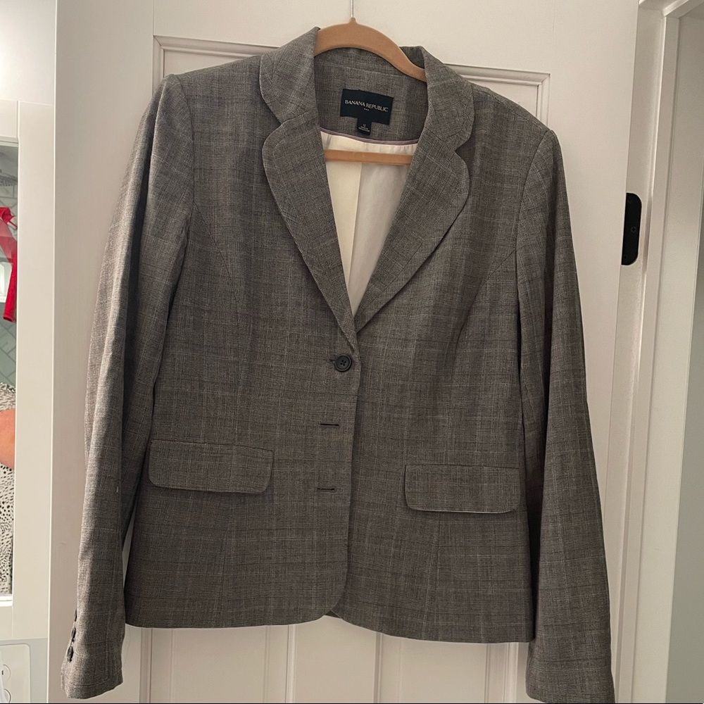 Banana Republic sz 12 Glenn plaid blazer 💼